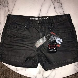 Cowgirl Tuff leather look shorts